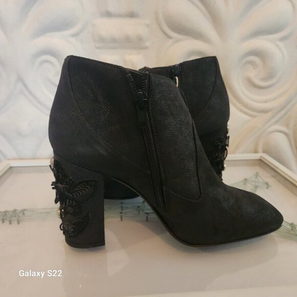 Giancarlo Paoli Black Embellished Ankle Boots. NWOT. Size 38.5 EU/ US 8 - Picture 3 of 12